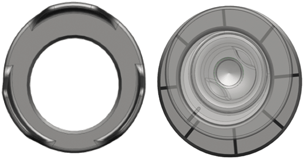 Exactech Equinoxe Shoulder Humeral Reconstruction Prosthesis. Dual offset collars and distal stems are designed to provide optimal fit, ensuring a uniform cement mantle.