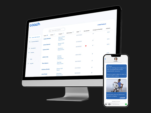 exacCoach™ suite features a patient text messaging service