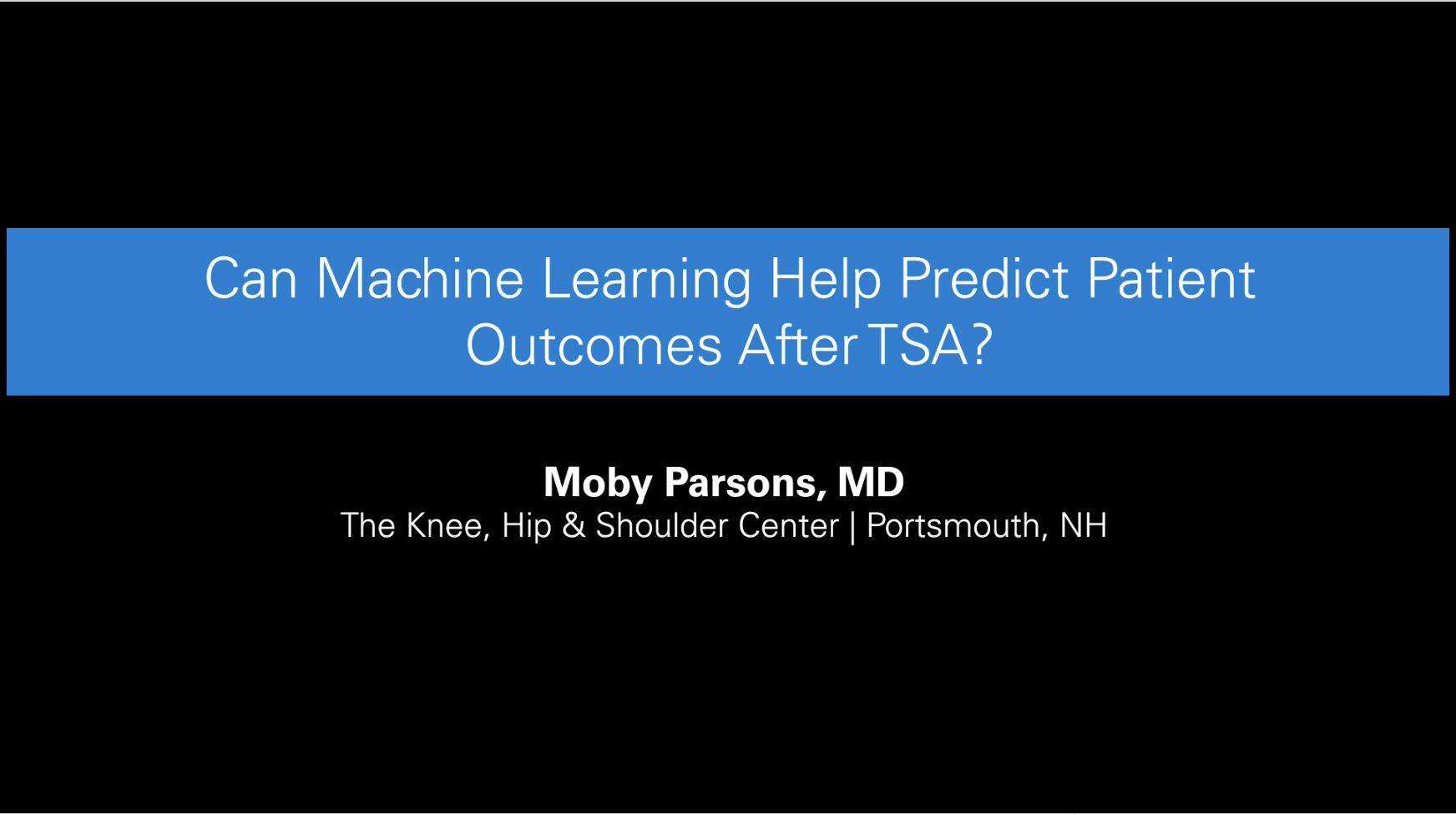 Can Machine Learning Help Predict Patient Outcomes After TSA?