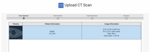 Exactech AI One Active Intelligence Surgeon and Rep Portal CT Scan upload is complete